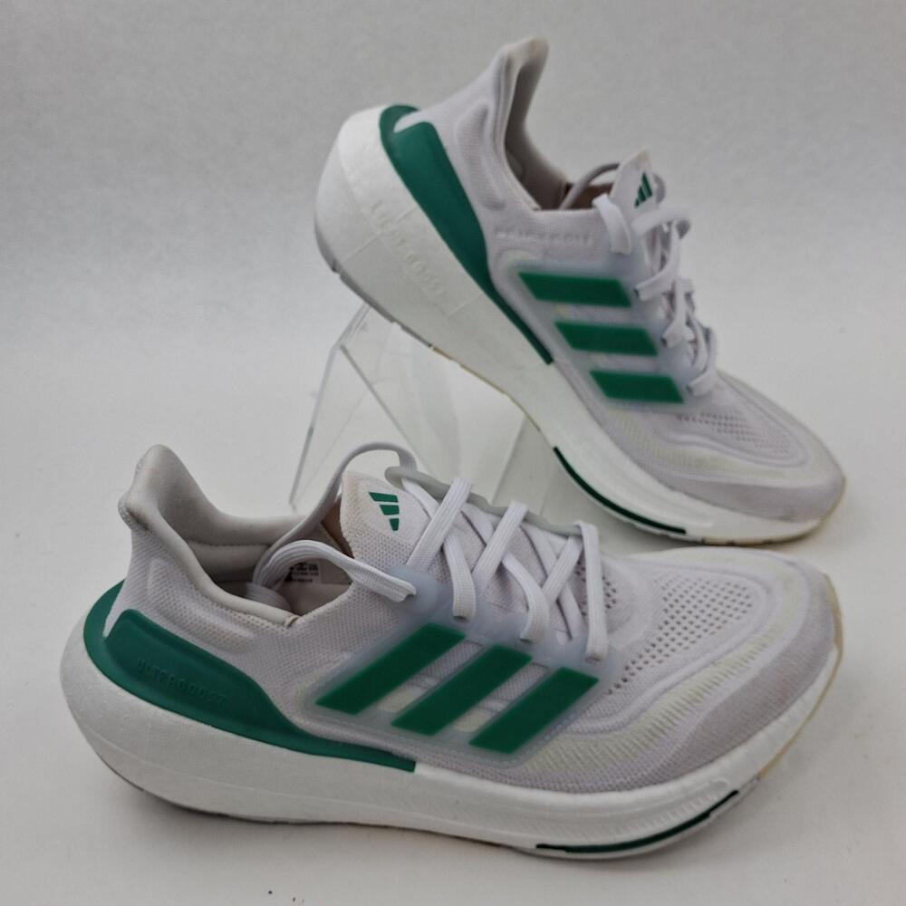 Adidas Ultraboost Shoes Womens Size 8 White Green Running Sneakers A-H06350